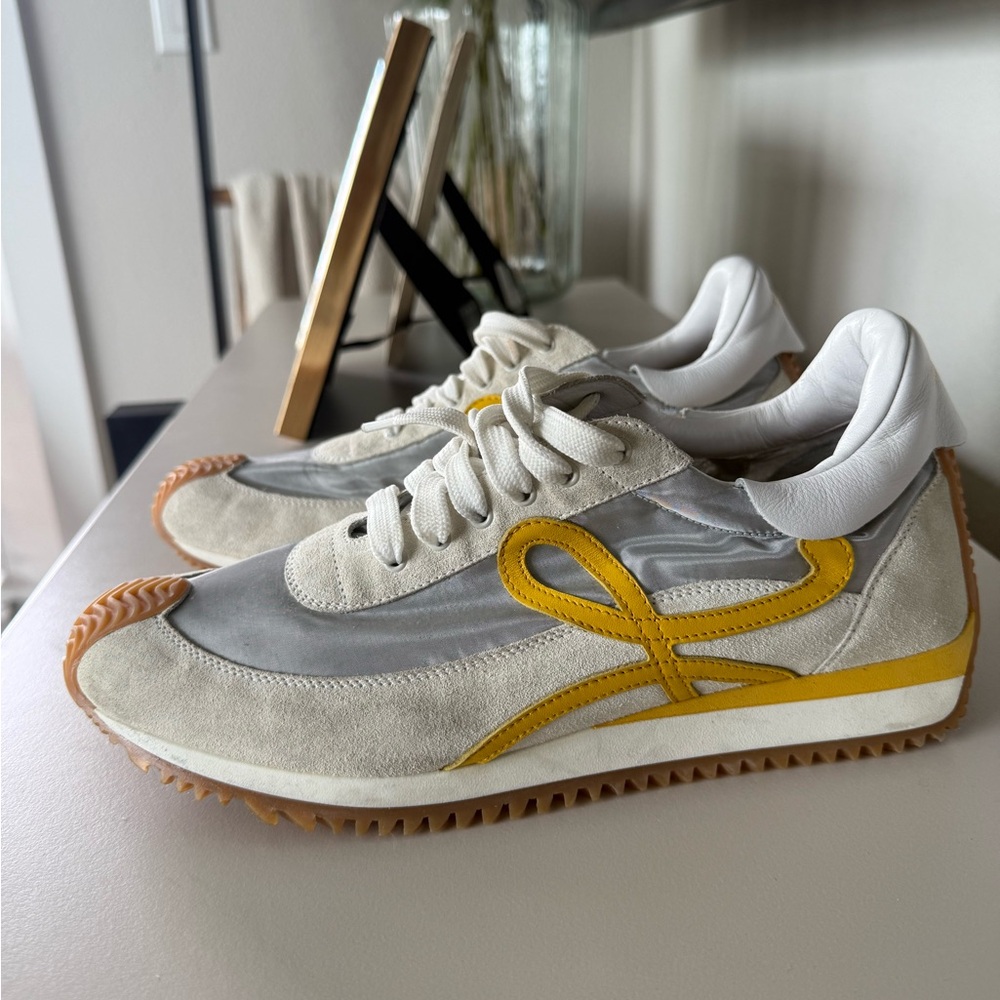 Loewe Gray and Yellow Sneakers
